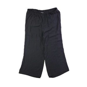 Eileen Fisher 100% Silk Women Small Pants Black Wide Leg Lagenlook Stretch Waist